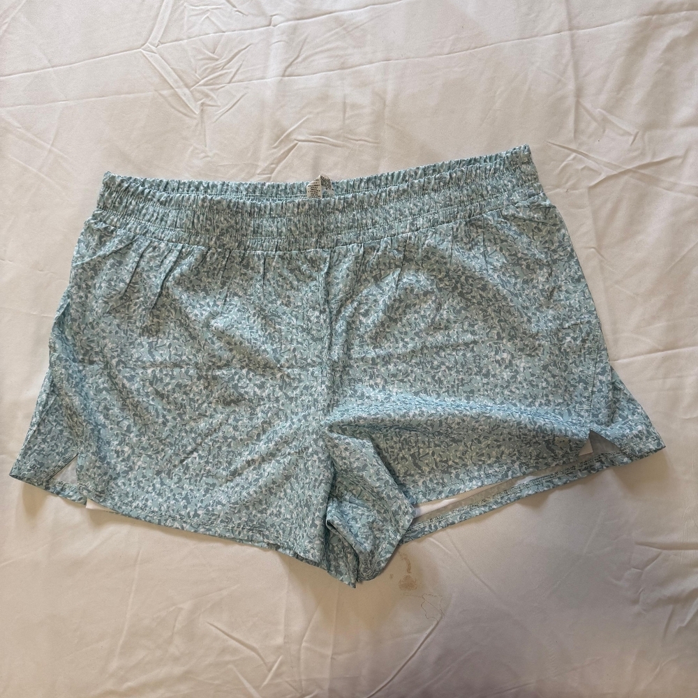 NEW RBX  Women's Teal Mosaic Elastic-Waist Athletic Shorts SIZE XL NEVER WORN